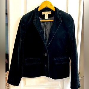 apostrophe black velvet blazer, button front, and two front pockets Size 4